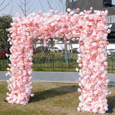 Aperturee - Aperturee Pink Rose Fabric Arch Flower Wall Wedding Party Decor